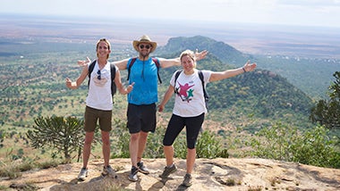 Global Angels volunteers on mountain top