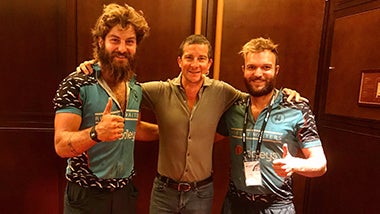 Hairy Handlebars catch up with Bear Grylls in China