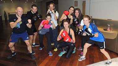 Ireland boxing group staff group in boxing gear