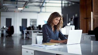 woman on a laptop